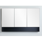 1200 PVC Fremantle Matte Black Mirror Cabinet With Undershelf